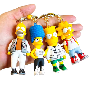 Porte-clés 3D PVC Super Mignon Dessin Animé <span class=keywords><strong>Simpsons</strong></span> Histoire de Famille Porte-clés de Voiture pour Sac d'École Pendentif - Product Image 2