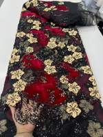 Tissu en velours uni de luxe, lourdement orné de perles, de paillettes et de broderies pour robes de soirée féminines
