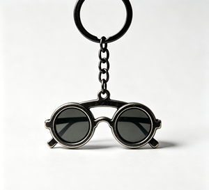 Metal Sunglasses Key Chain Round Eye Glasses <b>Keyring</b> Antique Finish Bag <b>Charm</b> Gift Accessory - Product Image 1