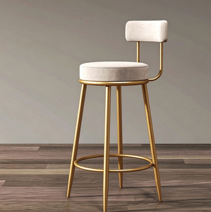 Tabouret de bar moderne en métal, siège rembourré sans dossier, pivotant, pour bar à domicile, salle à manger, restaurant - Product Image 5