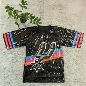 En gros Blouses pour femmes Antonio, coupe oversize, col rond, en jersey, à sequins San Antonio, style Spur-s, populaire - Product Image 4