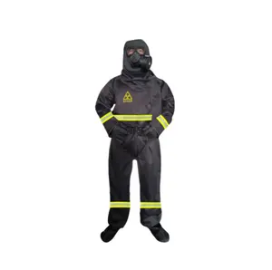 Hazmat Suits Nuclear Wastewater Protection Clothing産業用化学薬品保護カバーオールフードジッパー付き
