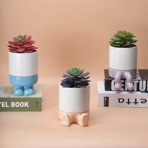 Piccoli Vasi <span class=keywords><strong>in</strong></span> Ceramica Smaltata e Vasi Moderni Europei con Fogliame Artificiale per Decorazioni <span class=keywords><strong>da</strong></span> Pavimento e Giardino - Product Image 3