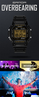 Montre de sport de luxe professionnelle Sanda 329 pour couple, style rétro, numérique, résistante à l'eau et aux chocs, bracelet en caoutchouc, chronomètre