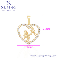 A00920085 xuping bijoux 14K couleur or en forme de coeur chaudement charmant vintage élégant cadeau pour enfant filles diamant femmes pendentif
