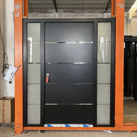 Portes d'entrée extérieures de sécurité en acier aluminium pour les maisons Portes d'entrée modernes de style américain