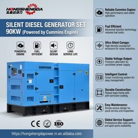 Générateur diesel de type ouvert 90 kW Cummins 115 kVA, alternateur sans balais en cuivre durable et efficace pour la construction commerciale