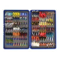 Nouveaux Offre Spéciale 168 pièces/ensemble pêche à la truite mouches Collection sec humide nymphe banderoles assortiment de mouches avec boîte pêche à la mouche Kits de leurres