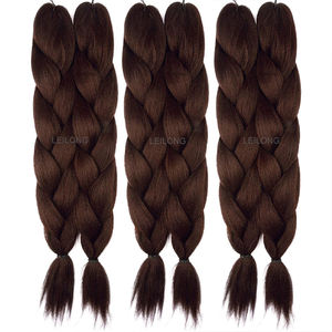 Cheveux synthétiques pré-étirés en gros pour tresses africaines, texture Yaki, <span class=keywords><strong>deux</strong></span> paquets de 48 pouces, 170g - Product Image 6
