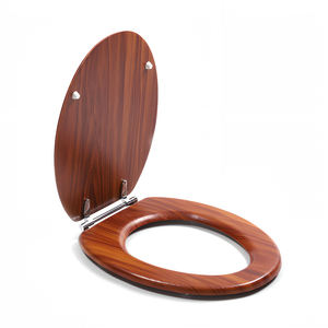 ידידותי לסביבה 19 ''גלוס גבוה יצוק מושב אסלה עץ עם חום כהה גימור טואלט עץ עם צירים מתכת - Product Image 2