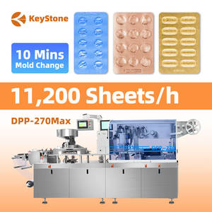 Machine d'emballage sous blister automatique pour plaquettes plates en PVC et alu, machine d'emballage sous blister pour comprimés et capsules - Product Image 1