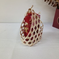 Mini panier-cadeau en bambou pour la décoration des fêtes, style artisanal écologique, emballage de bonbons, cadeau d'amour