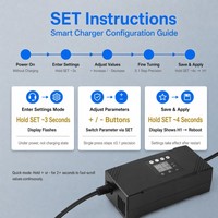 Chargeur de batterie intelligent réglable 360W 60-90V avec écran LCD MCU pour batteries au plomb-acide, Li-ion et LifePO4 60V 72V 4A