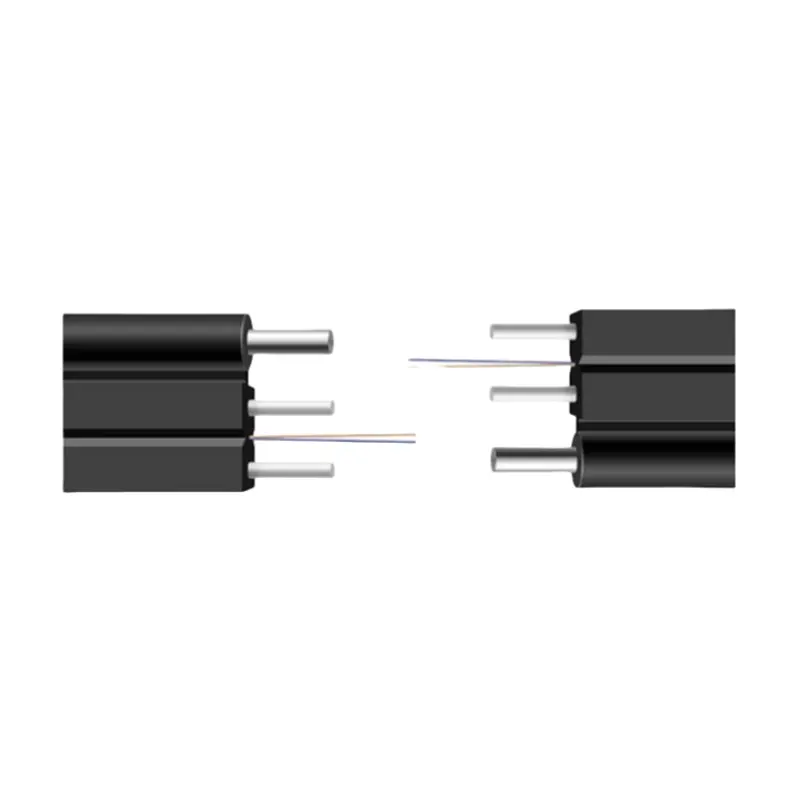 Cables de caída negros de comunicaciones ópticas de fibra plana 8 para exteriores o interiores de alta calidad