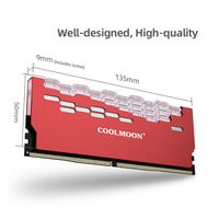 Aksesoris pc memori komputer COOLMOON ram gaming ddr4 heatsink oem aluminium 5V ARGB kompatibel lebar rgb heatsink