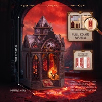 IIECREATE Kit de puzzle 3D en bois éducatif SL-42 Dragon Book Nook pour adultes, modèle miniature de meubles à construire soi-même