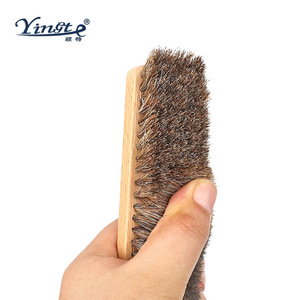 Yinste Horsehair Shoe <b>Brush</b> Solid Wood Handle For Leather Cleaning And <b>Dust</b> Removal - Product Image 3