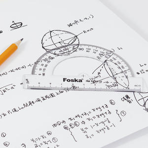 Foska Rapporteur en plastique transparent multi-usages, rapporteur mathématique 180 degrés 4 pouces pour la mesure, les travaux des étudiants et le graphique d'ingénierie - Product Image 2