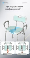 Asiento de Ducha con Capacidad de Carga de 150 kg para Personas Mayores, Silla de Soporte de Seguridad para Baño, Silla de Ducha de Aluminio con 6 Niveles de Altura Ajustables, Diseño Ergonómico