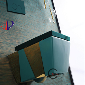 Toilettes murales CE, toilettes rondes/carrées, sans bords, suspendues au mur, wc européen doré, siège de toilette mural - Product Image 4