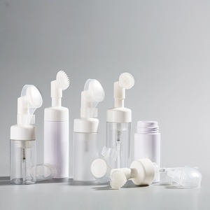 Foaming <strong>Facewash</strong> Cleanser Bottle PET Plastic 80ml/100ml/120ml/150ml/200ml/250ml Silicone <strong>Brush</strong> Pump Customizable Logo Shampoo - Product Image 2