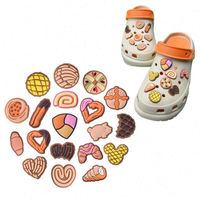 Dessin animé mignon nourriture boisson chaussures breloques pour chaussures sandales sabots Concha nourriture mexicaine pain chaussures breloques pour femmes filles