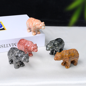 Venta al por Mayor de Adorables Esculturas de Animales de Cristal, Tallado de Oso en Piedra de Cristal Natural para Recuerdo - Product Image 5
