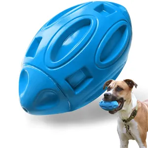 Best Selling Products Pet Suppliers Pet Bite Squeaky Ball Chew Toy Football Molar Toy for Puppy Teeth Cleaning Squeaky Pet Toy