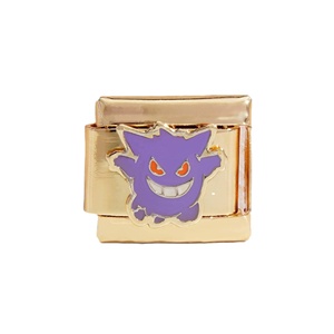Venta al por mayor de fábrica: Encantadores dijes italianos esmaltados de 9 mm de acero inoxidable para pulseras DIY de dibujos animados, joyería para mujeres y niñas, regalo. - Product Image 5