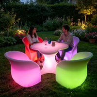 Ensembles de meubles de bar lumineux à LED personnalisés pour les discothèques, salon élégant avec 16 couleurs RVB, table LED pour fête en plein air