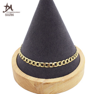 S0286 <span class=keywords><strong>Tobillera</strong></span> de Cadena Simple Chapada en Oro Real de 18K, Estilo Cubano - Product Image 5
