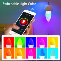 Ampoule LED intelligente Wifi E14, lumière de bougie 5W 7W 9W 220V, lampe RGB à intensité variable, commande vocale via application, assistant Alexa, décoration intérieure