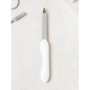 Lima de uñas plegable de acero inoxidable con logotipo personalizado de doble cara con grano personalizado para el cuidado del salón de uñas, papel de lija hecho esmeril - Product Image 1