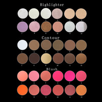 Maquillage minéral végétalien personnalisé, cosmétiques en marque privée, pigment, crème imperméable, surligneur, palette de contour, blush, brillance