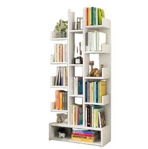 Modern living room furniture home office wooden multi-layers corner vertical Shelf Storage Bookcase Shelving Office Book Shelf