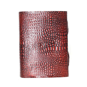 Premium Crocodile Texture Leather Journal Embossed Handmade <b>Notebook</b>, Deckle Edge Paper Grimoire, Vintage <b>Diary</b> - Product Image 1