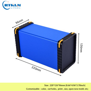 กล่องอลูมิเนียมอิเล็กทรอนิกส์ <span class=keywords><strong>DIY</strong></span> โครงการอิเล็กทรอนิกส์กล่องกระจายพลังงานกล่องเชื่อมต่อแบตเตอรี่อลูมิเนียม220*126*96มม. - Product Image 4