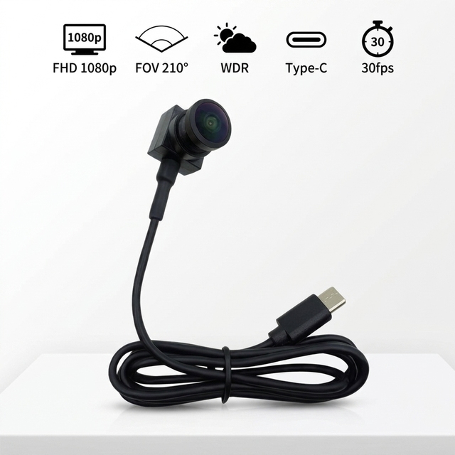 15*15mm Mini Camera Panorama Wide Angle 210Degree 1080P WDR Industry PC UVC Micro Usb Camera Freezer Self-Selling