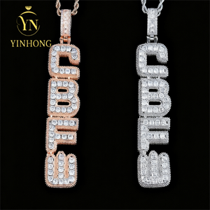 YINHONG Hip-Hop-Stil Individueller DIY-Herrenanhänger, Silber mit Moissanit-Besatz Personalisierter und Trendiger Maßgefertigter Anhänger - Product Image 4