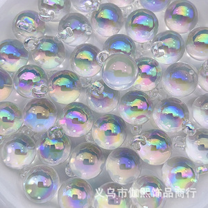 High Transparency 16mm Round Beads With Iridescent Finish For Phone Chains Keychains <b>Car</b> Pendants Accessories - Product Image 1