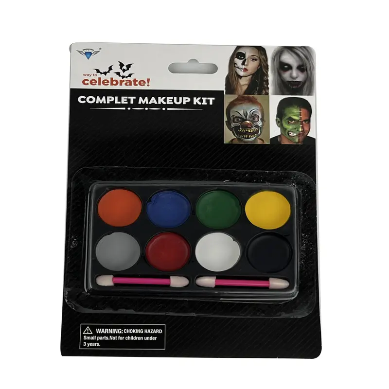 Wholesale Professional Face Paint Kit 8 Colors Halloween Washable Makeup Color Palette Face Painting