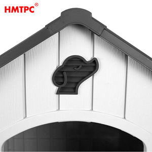 Nichoir <span class=keywords><strong>pour</strong></span> chien en plastique résistant aux intempéries, avec porte métallique, toit ventilé, plancher surélevé, <span class=keywords><strong>pour</strong></span> chiens de taille moyenne - Product Image 2