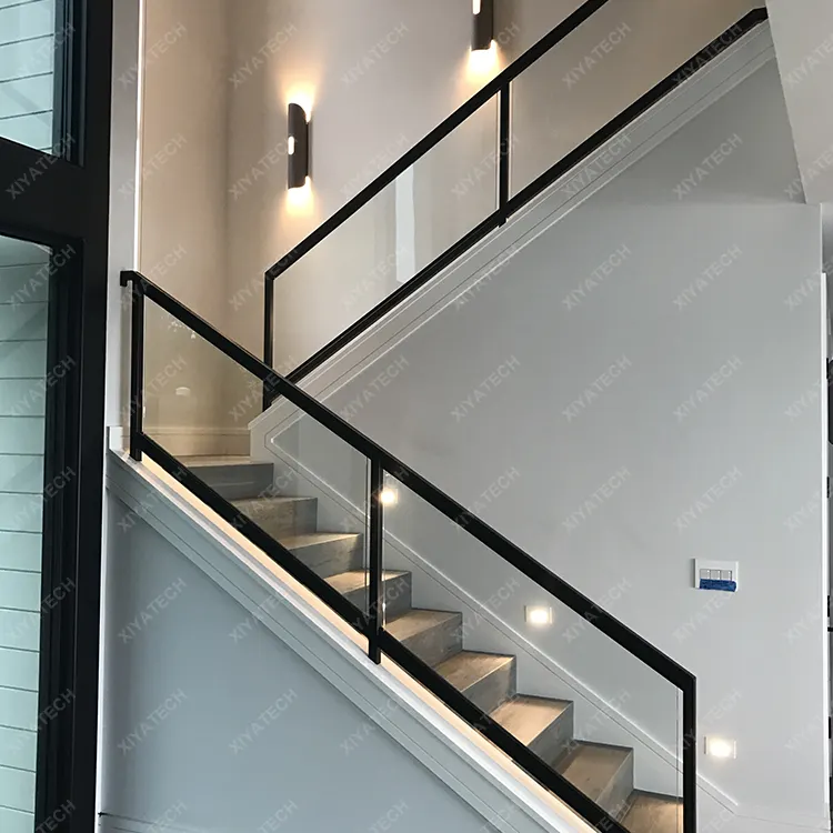 China Fabricante Interior Casa Flutuante Escadas Pisos De Madeira Trilhos De Vidro Escadaria Design