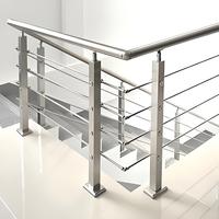 Plateformes de protection contemporaines en acier inoxydable 304 pour rampes de couloir, balustrades et mains courantes de bâtiments de bureaux