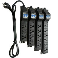 PDU de 16A/32A con 6 Puertos y 8 Vías, Enchufe de Rack de Aleación de Aluminio con Disyuntor, Tira de Alimentación para Sala de Servidores