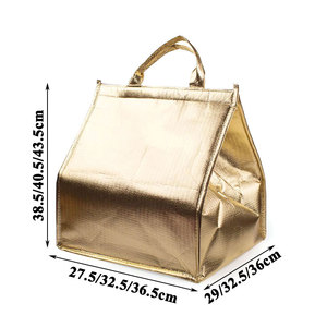 Sac isotherme SH en aluminium avec poignée, couleur argent/or, fermeture auto-agrippante, 7 pouces, capacité 10-50L - Product Image 2