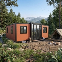 Maison conteneur préfabriquée mobile extensible à double aile, à isolation acoustique et à haute efficacité énergétique, entièrement meublée