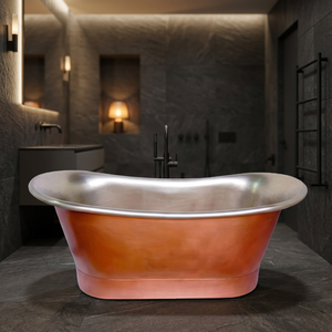 Bañera Ovalada de Cobre con Tapa - Significativamente Más Ligera que la Hierro Fundido, Portátil y Duradera para Instalación en Pisos Superiores - I H C - Product Image 3