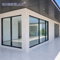 Porte extérieure en aluminium insonorisée et coupe-vent Rogenilan Custom Curacao Villa, double vitrage trempé, portes et fenêtres