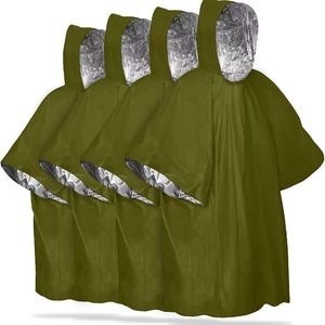 Poncho de pluie d'urgence en aluminium et PE orange imperméable de qualité industrielle - Product Image 2
